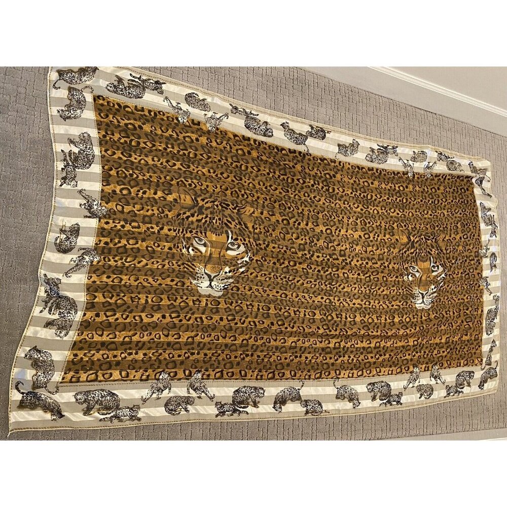 Cheetah Print Scarf Wrap 69 Inch x 40 Inch Wide VG Statement Scarf Wrap Gorgeous